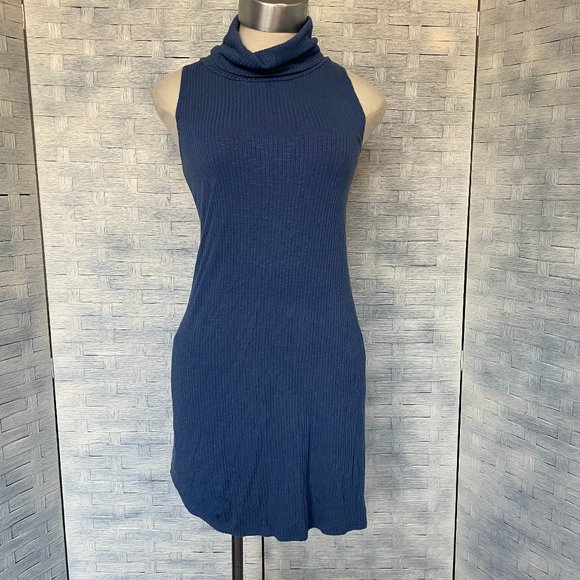 bp Dresses & Skirts - BP Sleeveless rib knit mini dress Turtleneck Dark Blue size M